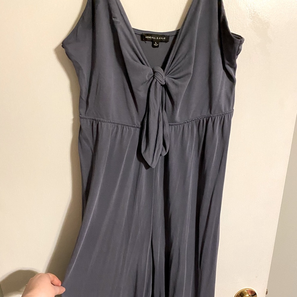 Kendall and Kylie Navy Wide Leg Capri Pants Romper